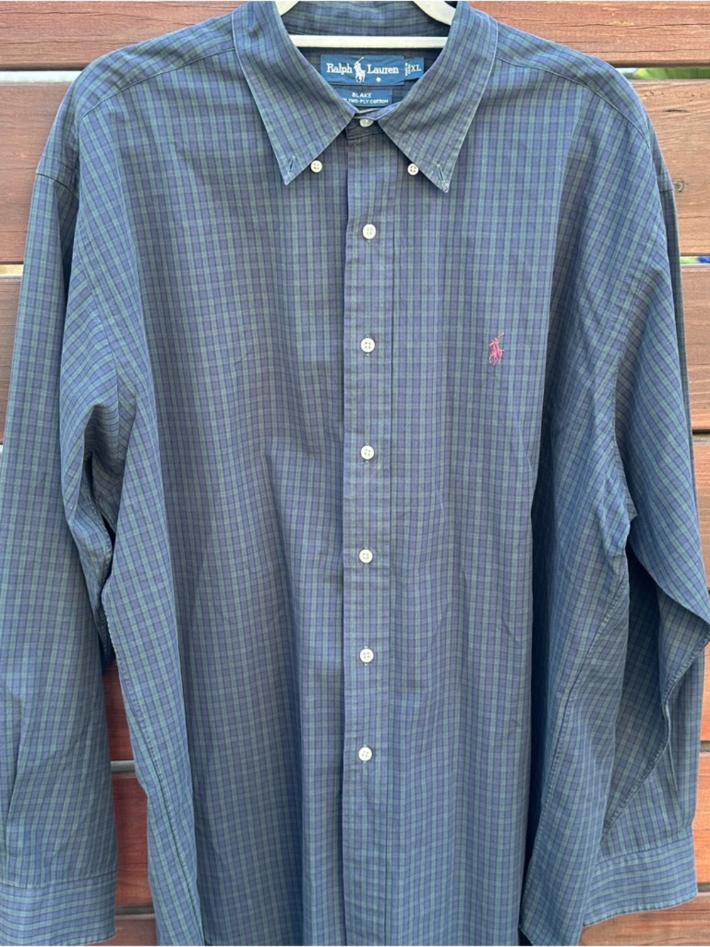 Ralph Lauren Green-Blue Plaid Button-Down Shirt